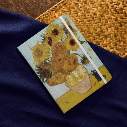 Tokyo-Tiger Sunflower And Black Cat Notebook