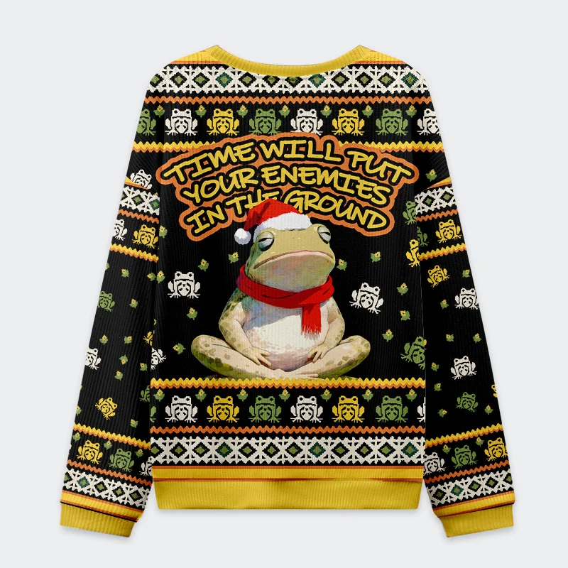 Tokyo-Tiger Christmas Frogs Drive Away Humans Christmas Ugly Sweatshirt