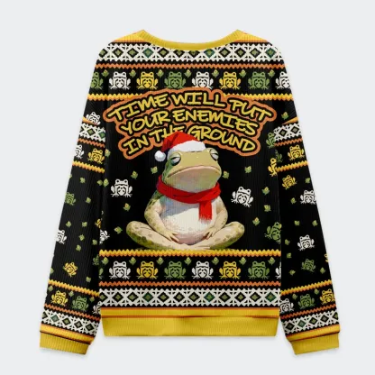 Tokyo-Tiger Christmas Frogs Drive Away Humans Christmas Ugly Sweatshirt