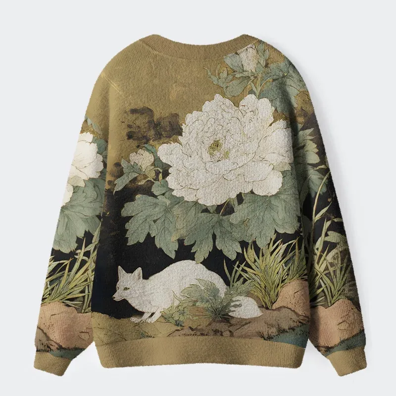 Tokyo-Tiger Peony And Fox Cardigan Sweater