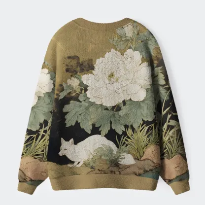 Tokyo-Tiger Peony And Fox Cardigan Sweater