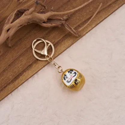 Tokyo-Tiger Japanese Lucky Daruma Yellow Keychain
