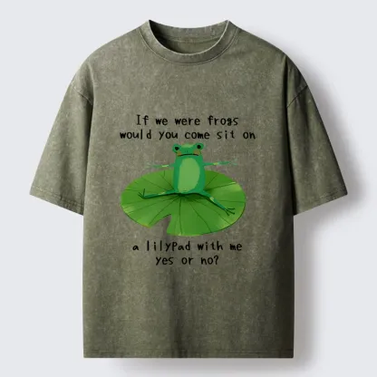 Tokyo-Tiger Frog Sit With Me Washed T-Shirt