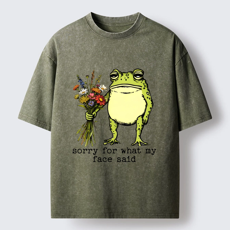 Tokyo-Tiger Frog Sorry Mode Activated Washed T-Shirt