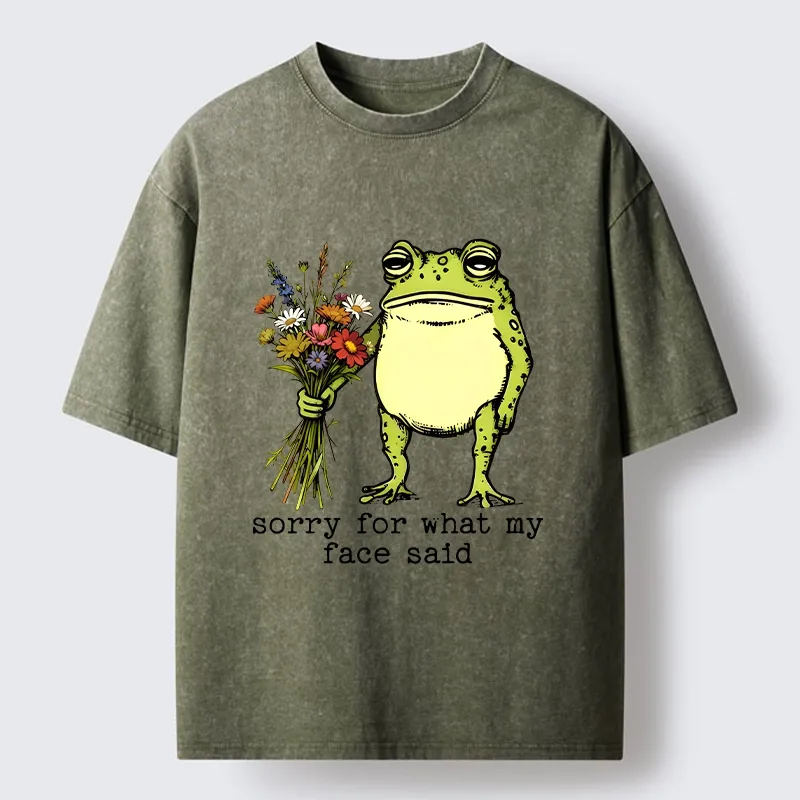 Tokyo-Tiger Frog Sorry Mode Activated Washed T-Shirt