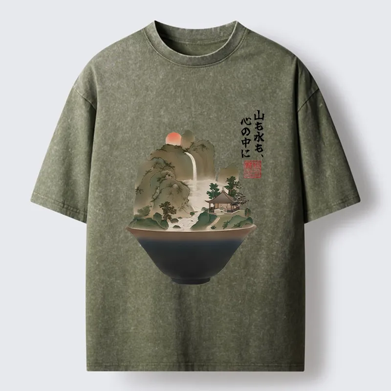 Tokyo-Tiger Bowl Of Zen Art Washed T-Shirt