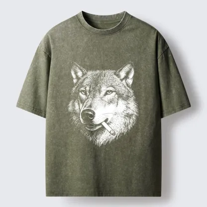 Tokyo-Tiger Cool Wolf Meme Bad Decisions Pending Washed T-Shirt