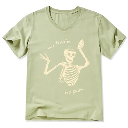 Tokyo-Tiger Skeletons Feel No Pain V-Neck Classic T-Shirt