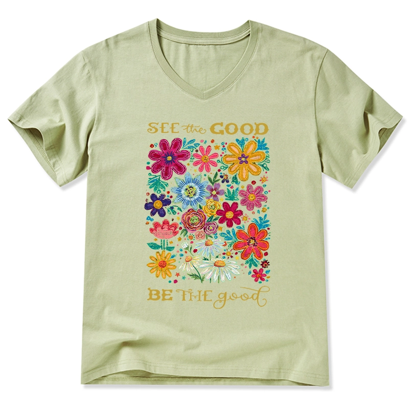 Tokyo-Tiger Flower：See The Good Be The Good V-Neck Classic T-Shirt