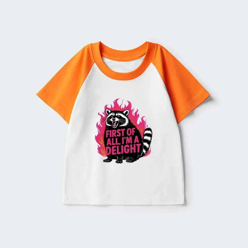 Tokyo-Tiger Angry Raccoon Funny Kids Raglan T-shirt