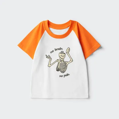 Tokyo-Tiger Skeletons Feel No Pain Kids Raglan T-shirt