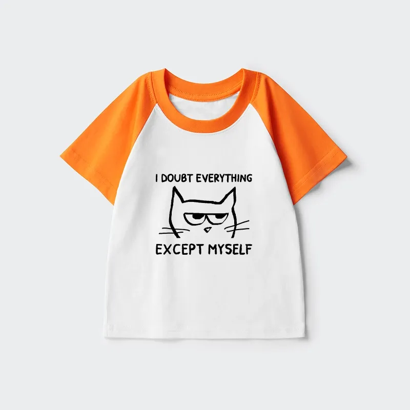 Tokyo-Tiger Confident Kitten Kids Raglan T-shirt