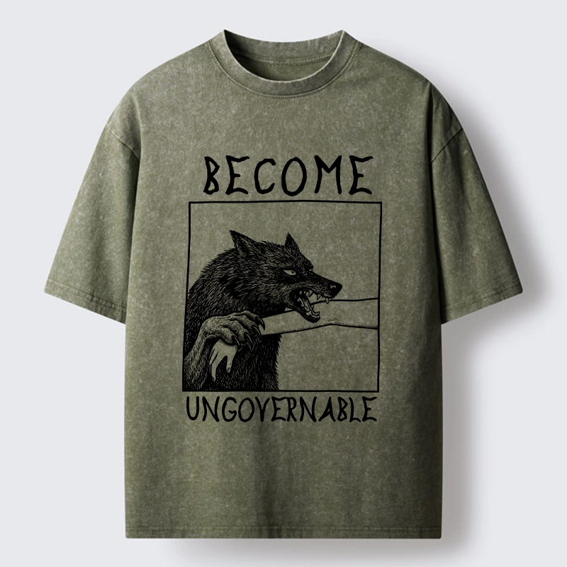 Tokyo-Tiger Meme Wolf Refuse To Be Tamed Forever Washed T-Shirt