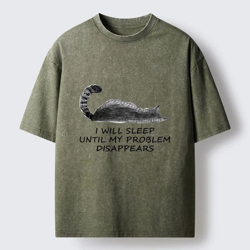 Tokyo-Tiger Meme Cat Nap Till World Fixes Itself Washed T-Shirt