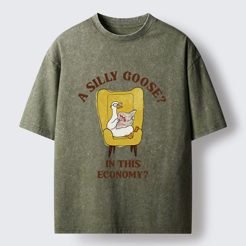 Tokyo-Tiger Meme Goose Surviving The Recession Washed T-Shirt
