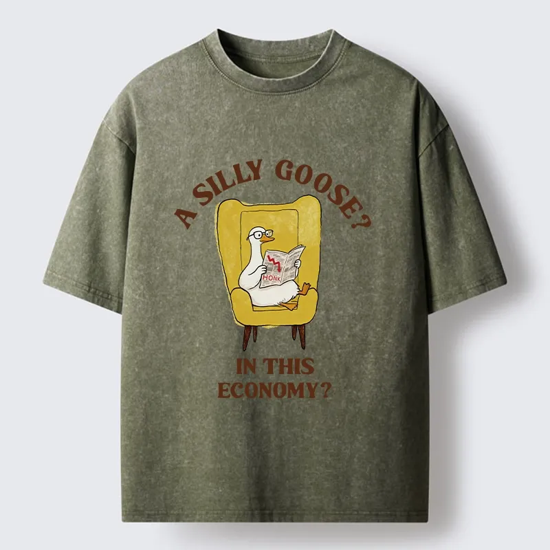 Tokyo-Tiger Meme Goose Surviving The Recession Washed T-Shirt