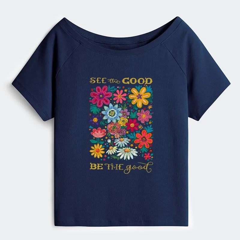 Tokyo-Tiger Flower：See The Good Be The Good Off Shoulder T-Shirt
