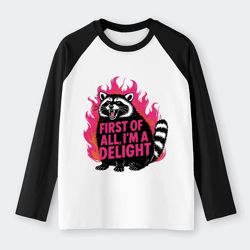 Tokyo-Tiger Angry Raccoon Funny Raglan Long Sleeve T-shirt
