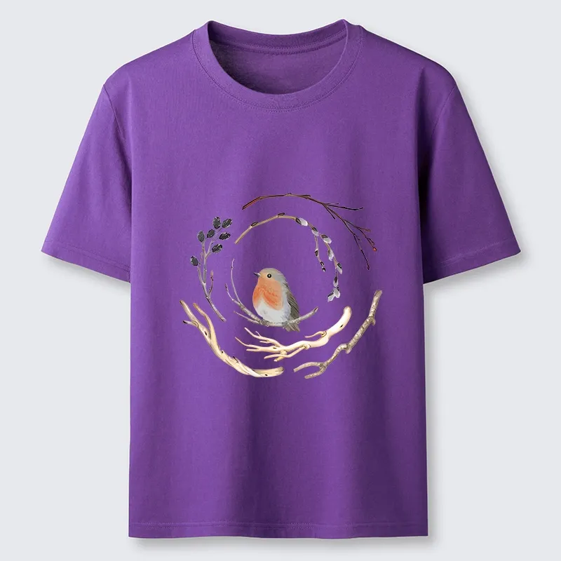 Tokyo-Tiger Cute Robin On Branch Classic T-Shirt