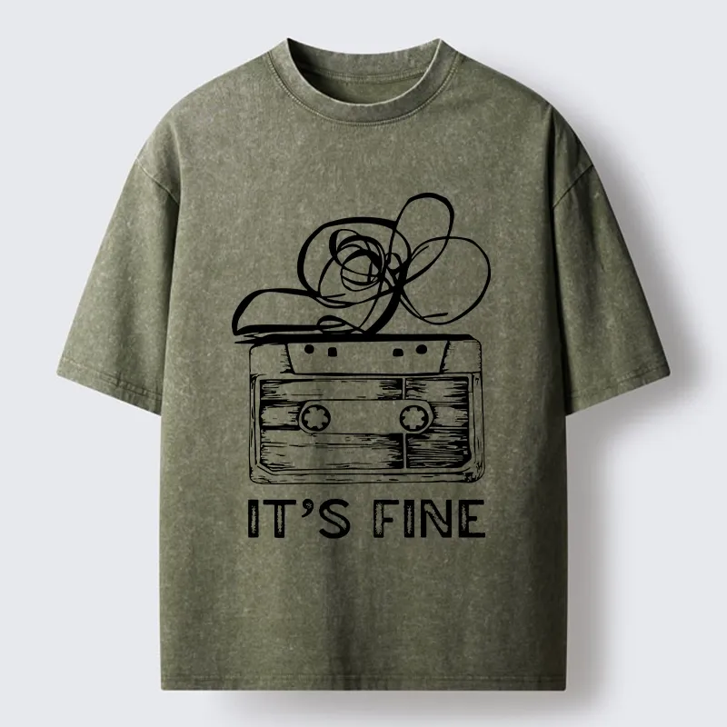 Tokyo-Tiger Cassette Fine Meme Washed T-Shirt