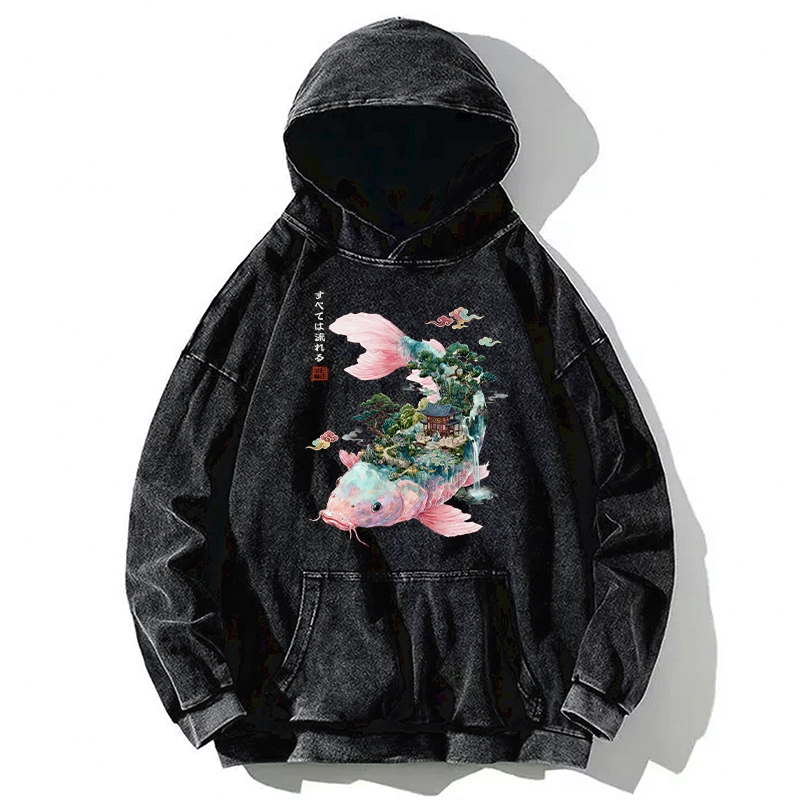 Tokyo-Tiger Journey Of The Flowing Koi Washed Hoodie