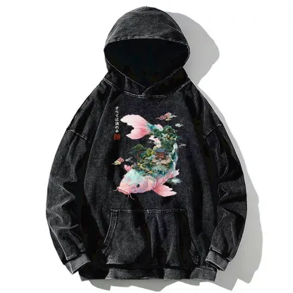 Tokyo-Tiger Journey Of The Flowing Koi Washed Hoodie