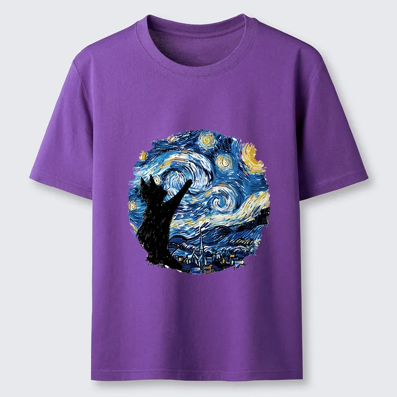 Tokyo-Tiger Starry Night Black Cat Classic T-Shirt