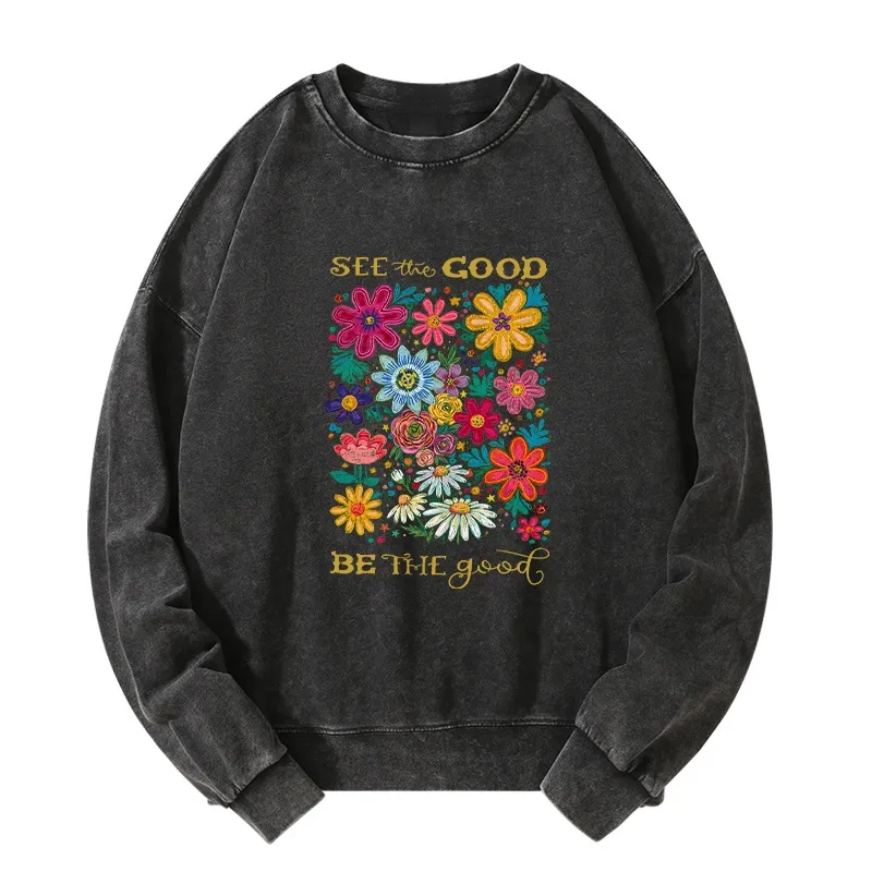 Tokyo-Tiger Flower：See The Good Be The Good Washed Sweatshirt Sale