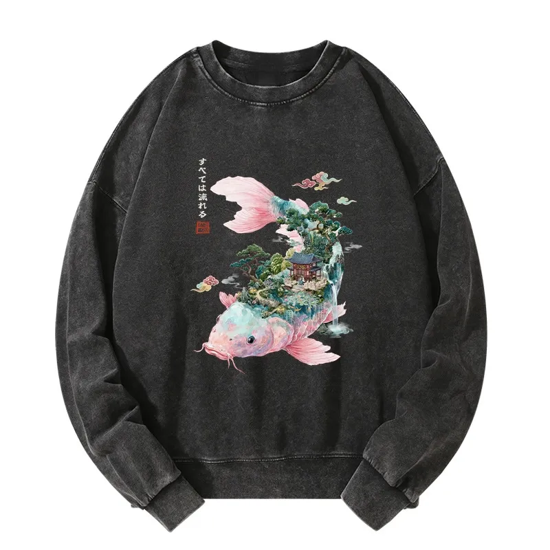 Tokyo-Tiger Journey Of The Flowing Koi Washed Sweatshirt Sale
