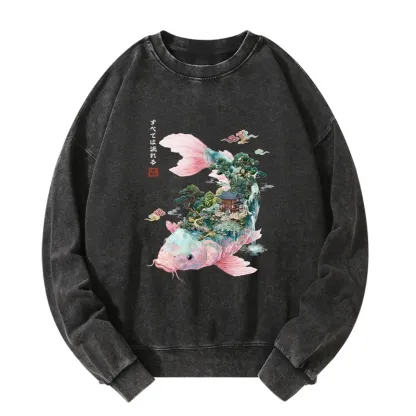 Tokyo-Tiger Journey Of The Flowing Koi Washed Sweatshirt