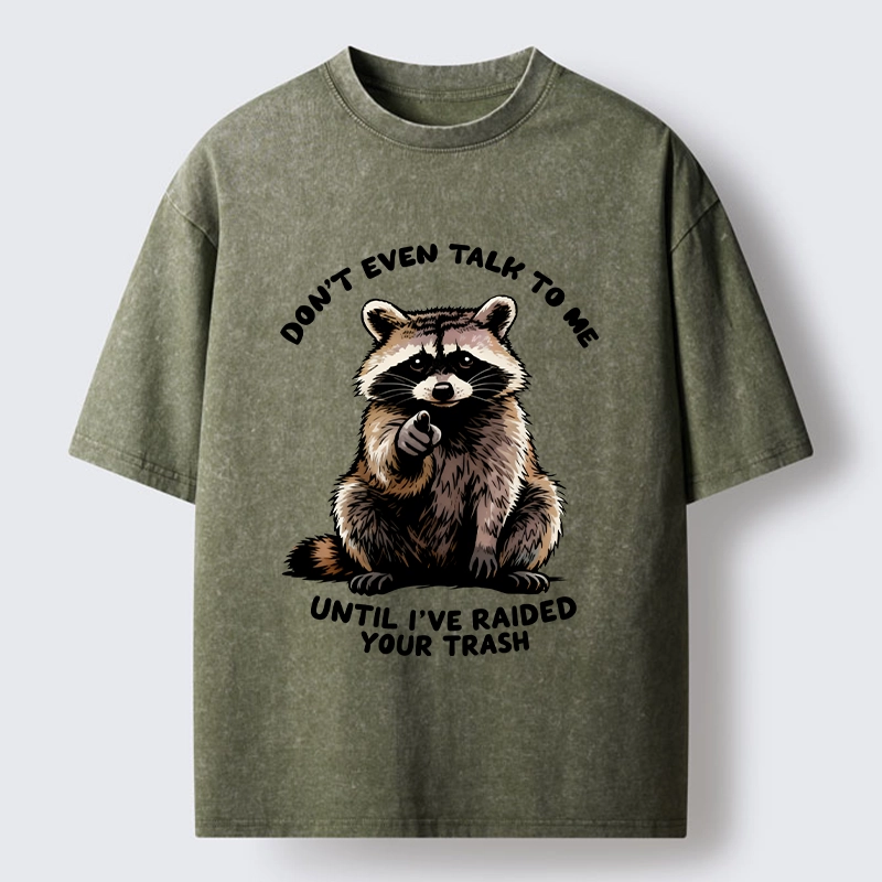 Tokyo-Tiger Don't Talk To Me Raccoon Vibe Washed T-Shirt