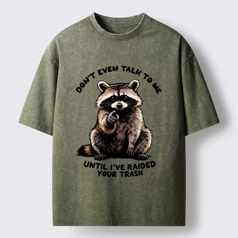 Tokyo-Tiger Don't Talk To Me Raccoon Vibe Washed T-Shirt