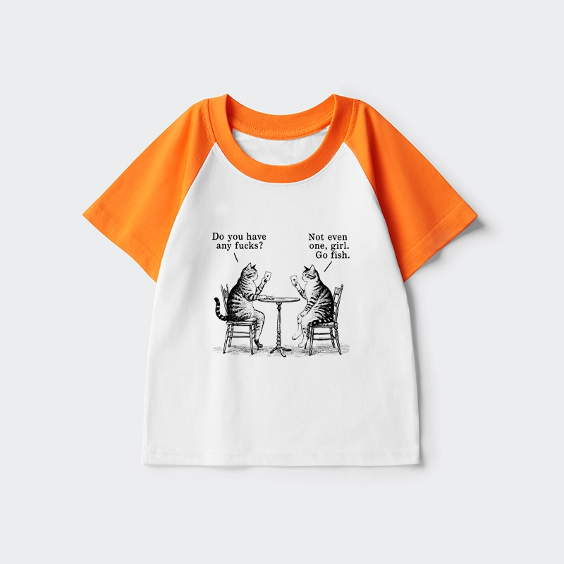 Tokyo-Tiger Cat Poker Night Kids Raglan T-shirt