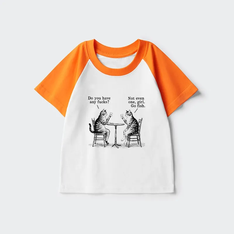 Tokyo-Tiger Cat Poker Night Kids Raglan T-shirt