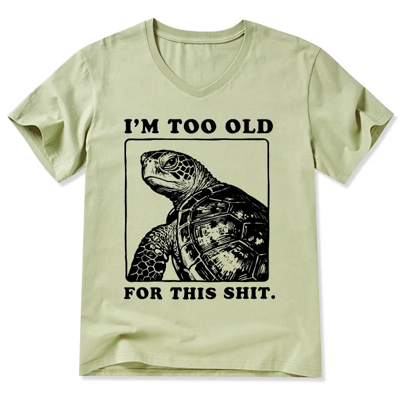 Tokyo-Tiger Turtle I Quit Meme Energy V-Neck Classic T-Shirt