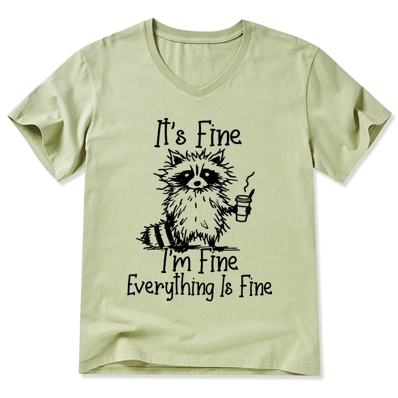 Tokyo-Tiger Raccoon Fine Meme V-Neck Classic T-Shirt