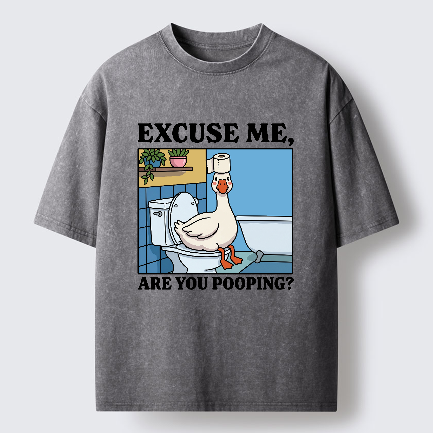 Tokyo-Tiger Are You Pooping Funny Washed T-Shirt