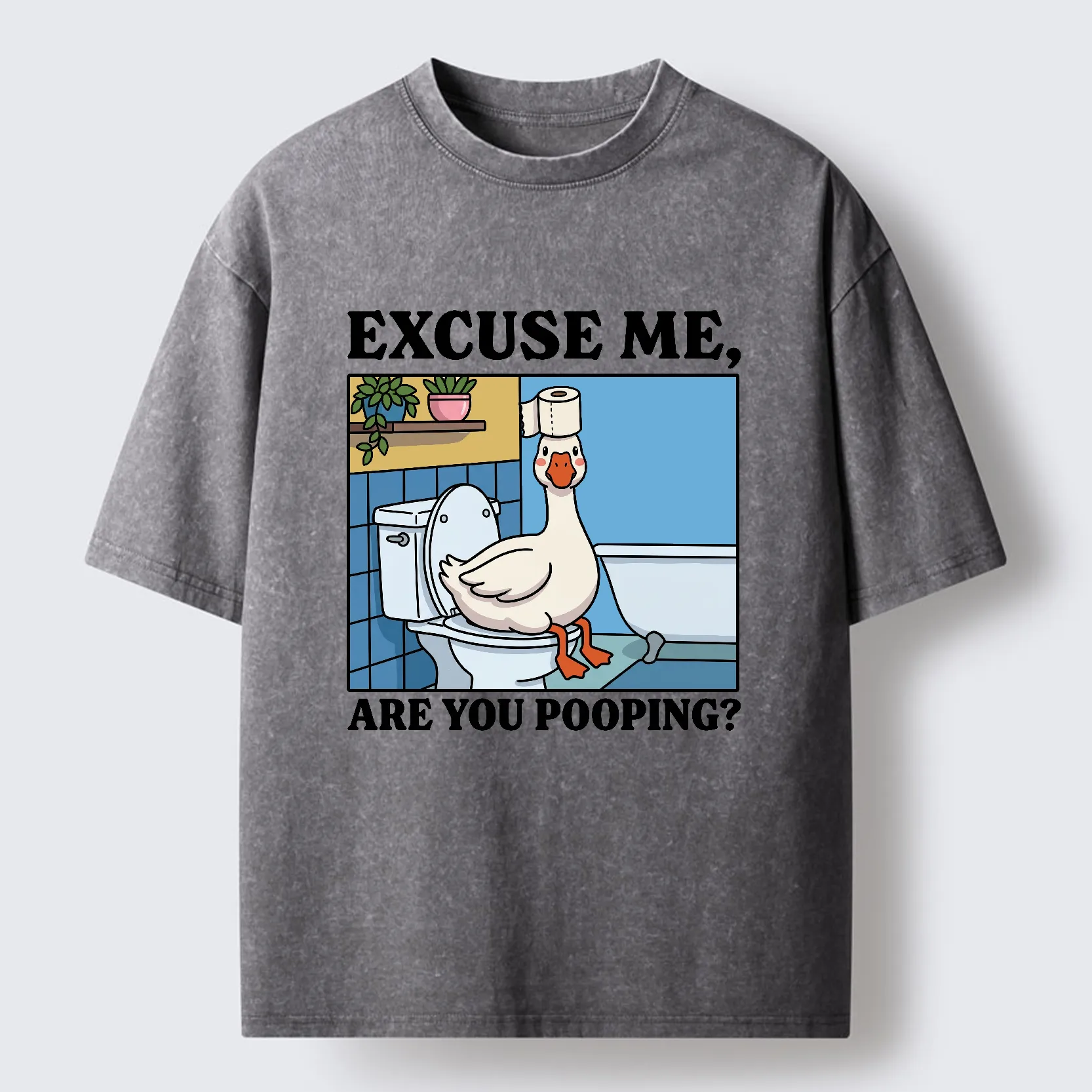 Tokyo-Tiger Are You Pooping Funny Washed T-Shirt