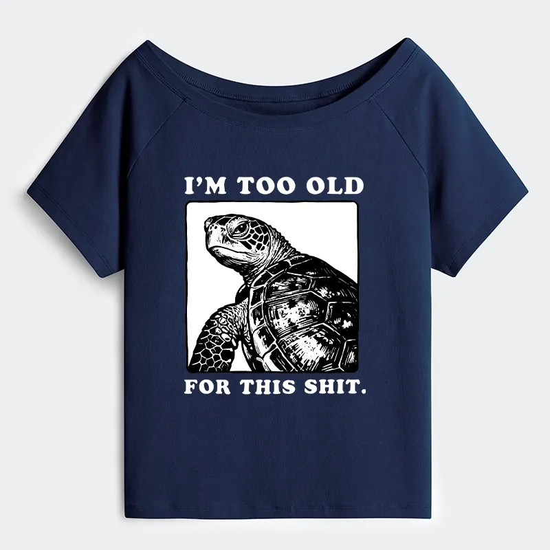 Tokyo-Tiger Turtle I Quit Meme Energy Off Shoulder T-Shirt