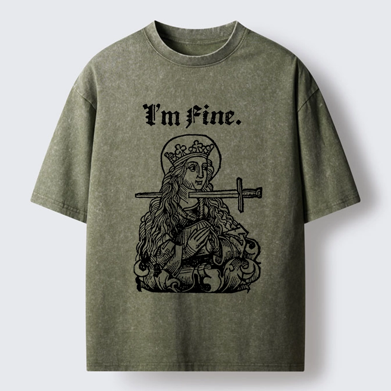 Tokyo-Tiger Medieval Lady Im Fine Vibe Washed T-Shirt