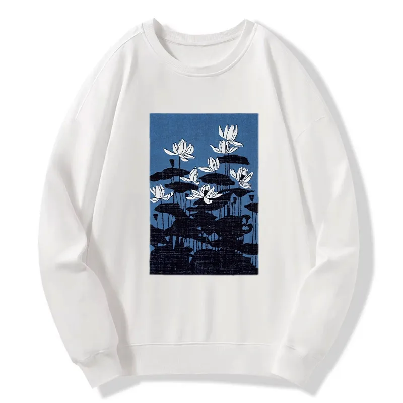 Tokyo-Tiger Blue Lotus Japanese Art Classic Sweatshirt Sale