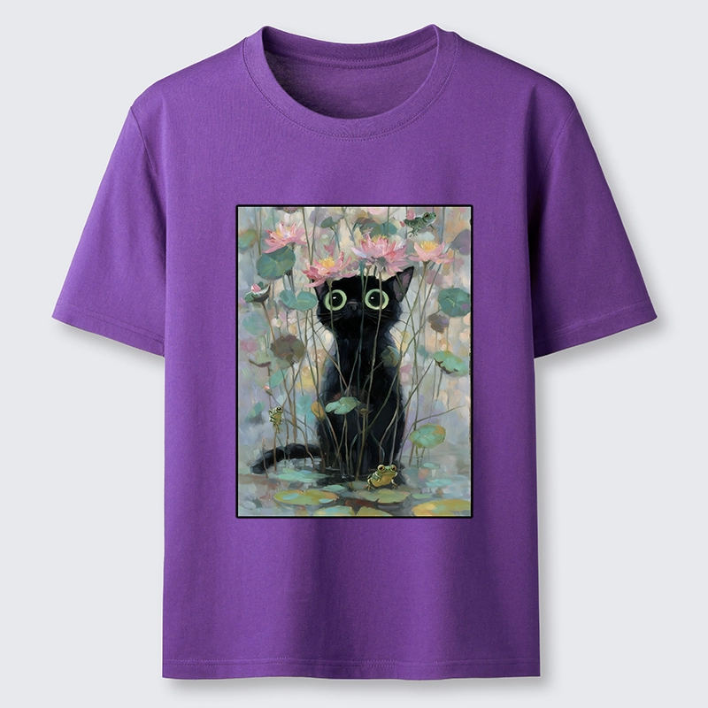 Tokyo-Tiger Black Cat In The Lotus Pond Classic T-Shirt