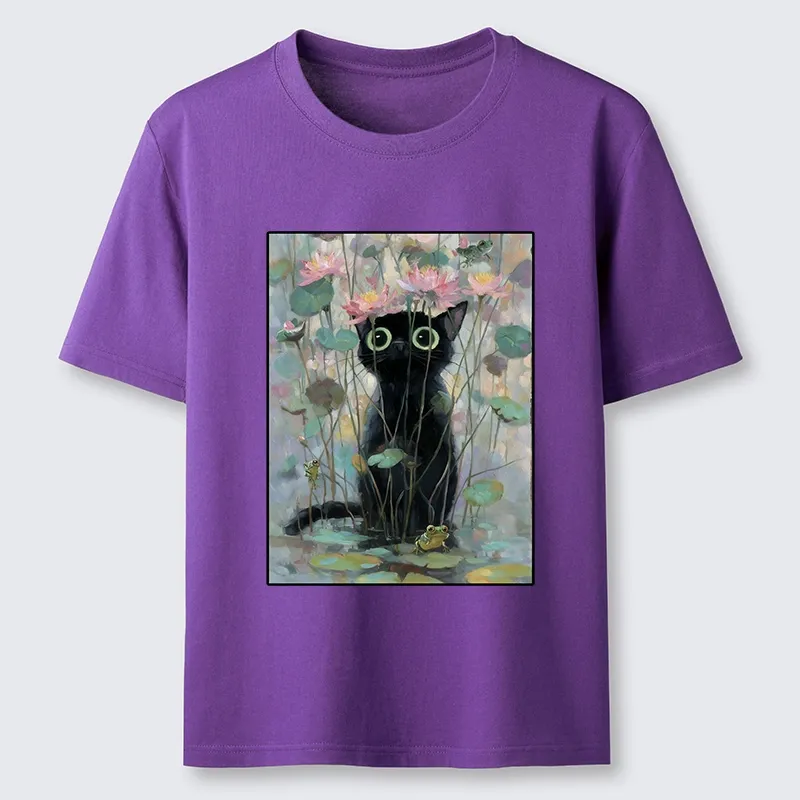 Tokyo-Tiger Black Cat In The Lotus Pond Classic T-Shirt