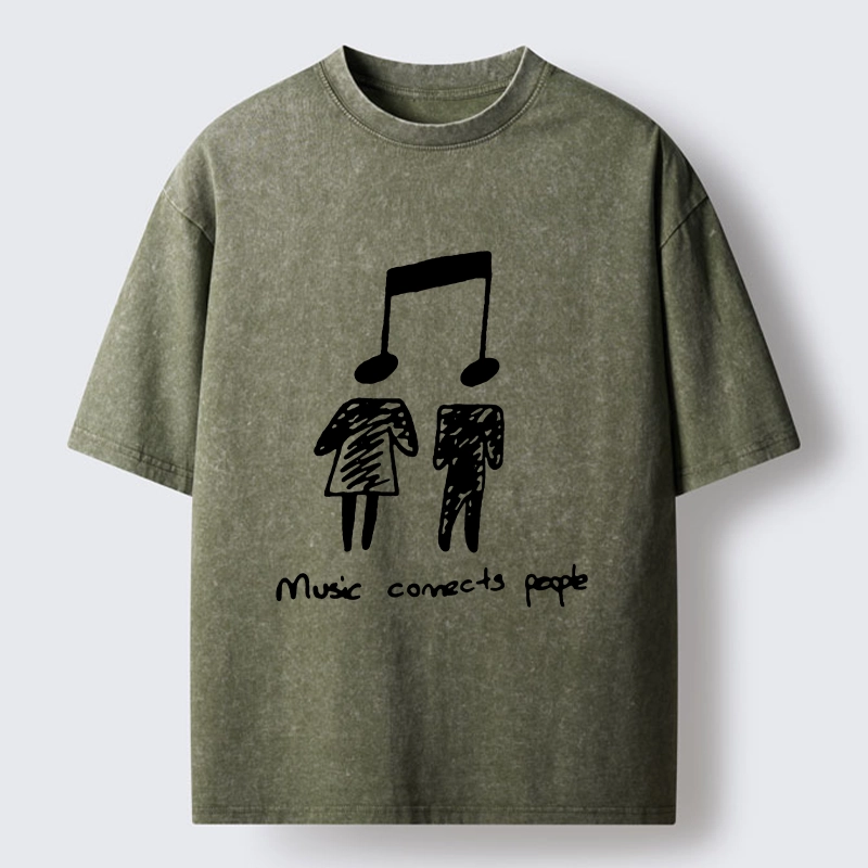 Tokyo-Tiger Music Is The Universal Language Washed T-Shirt