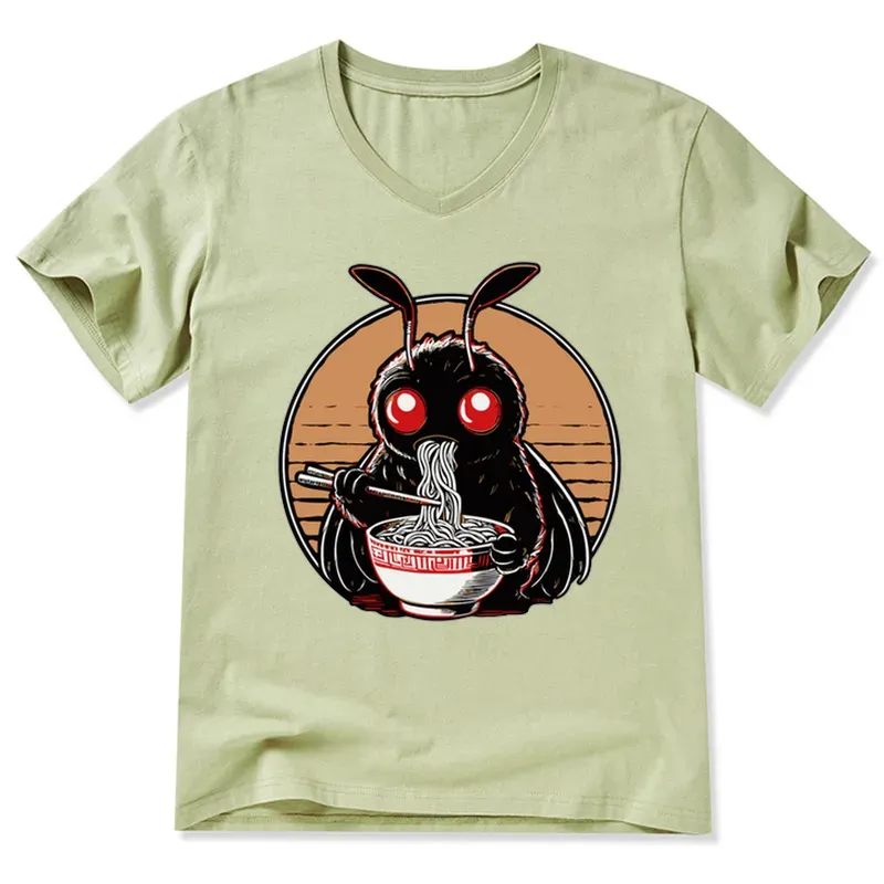 Tokyo-Tiger Mothman Eats Japanese Ramen V-Neck Classic T-Shirt