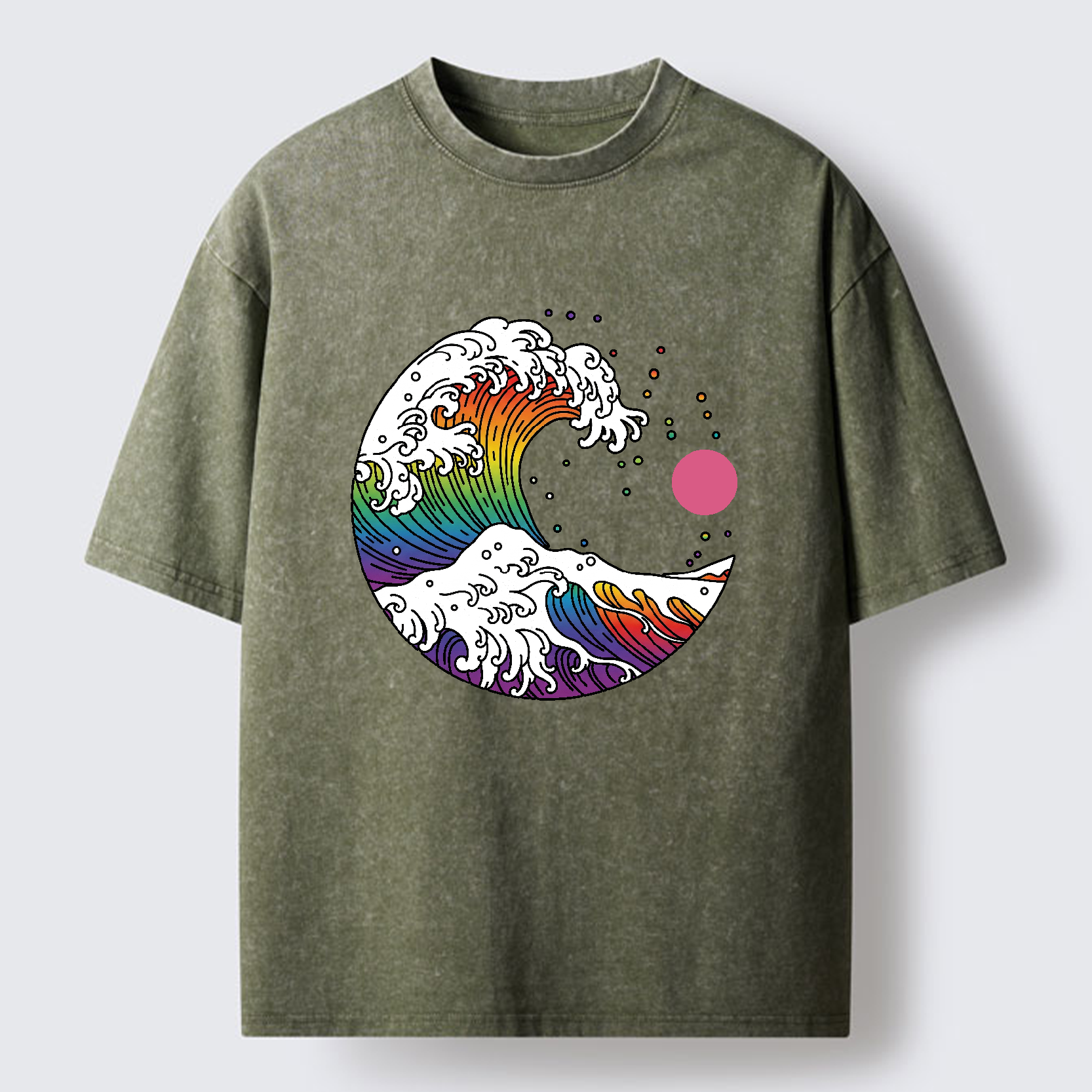 Tokyo-Tiger Rainbow Waves Washed T-Shirt