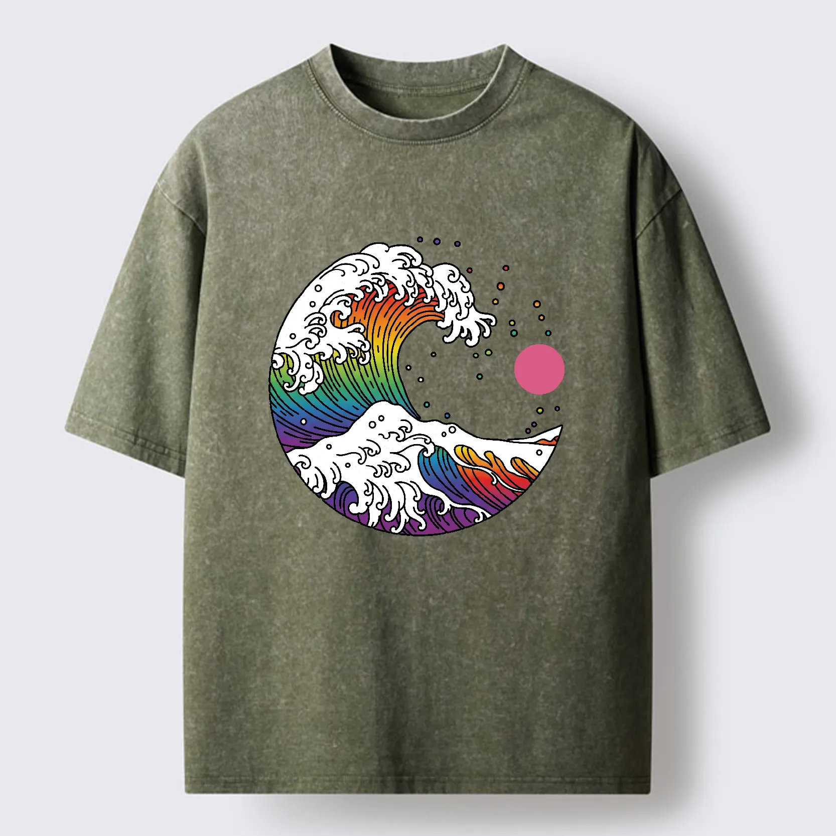 Tokyo-Tiger Rainbow Waves Washed T-Shirt