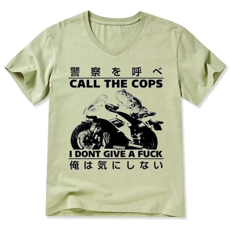 Tokyo-Tiger Funny Frog Riding A Motorcycle V-Neck Classic T-Shirt