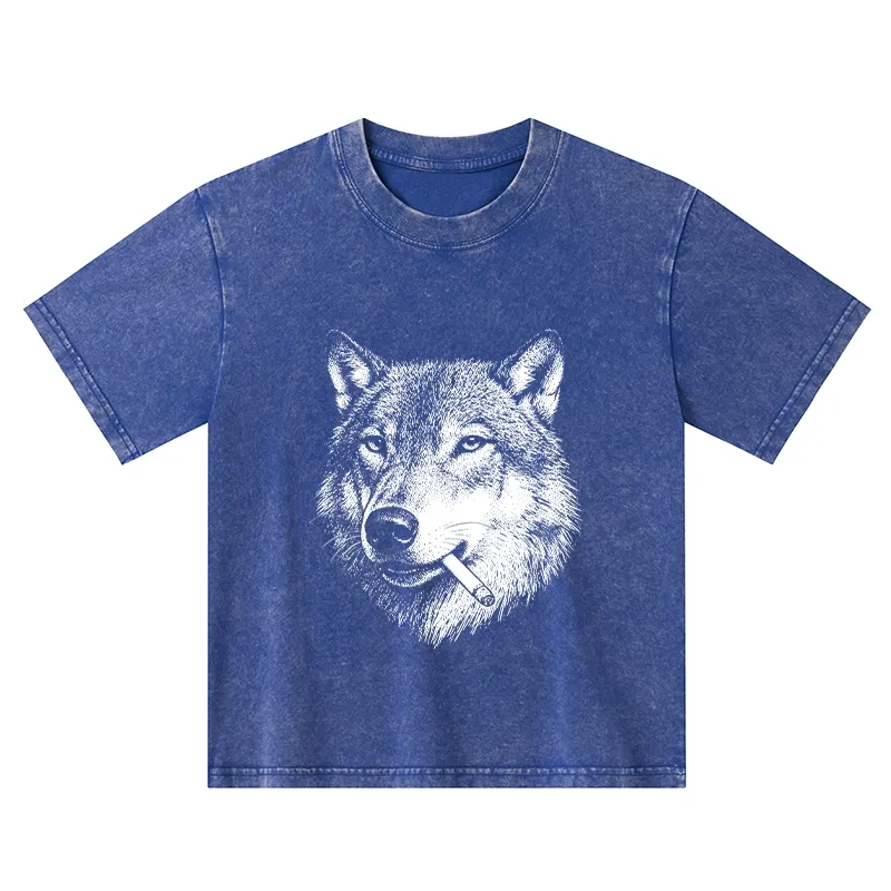 Tokyo-Tiger Cool Wolf Meme Bad Decisions Pending Kids Washed T-Shirt