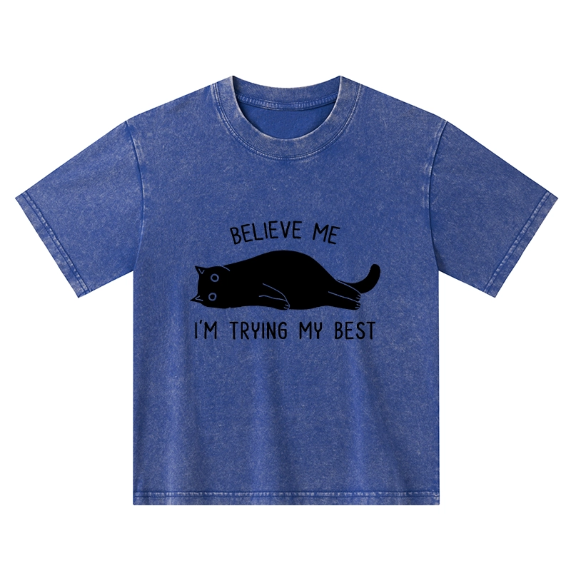 Tokyo-Tiger When Life Is Hard Nap First Kids Washed T-Shirt